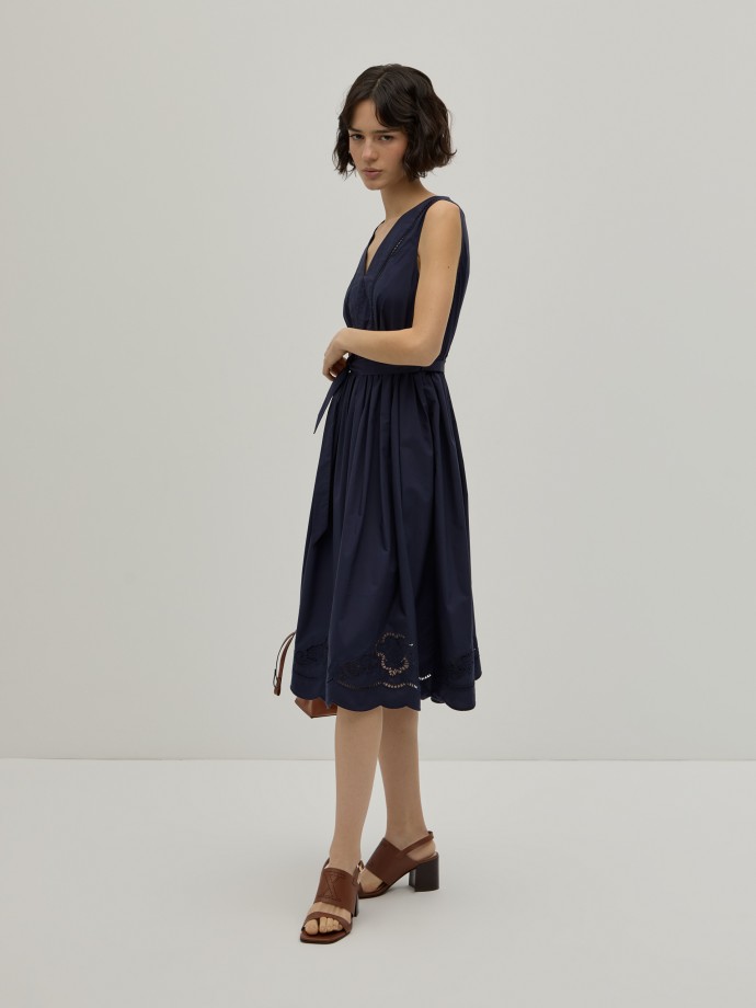 Vestido midi bordado ingls
