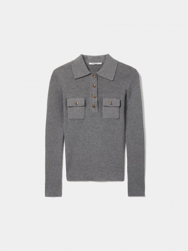 Ribbed polo shirt Ribbed polo shirt