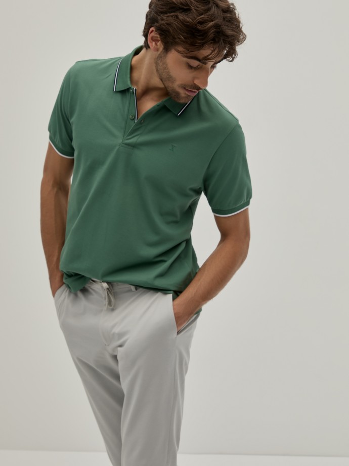 Slim fit pique polo shirt