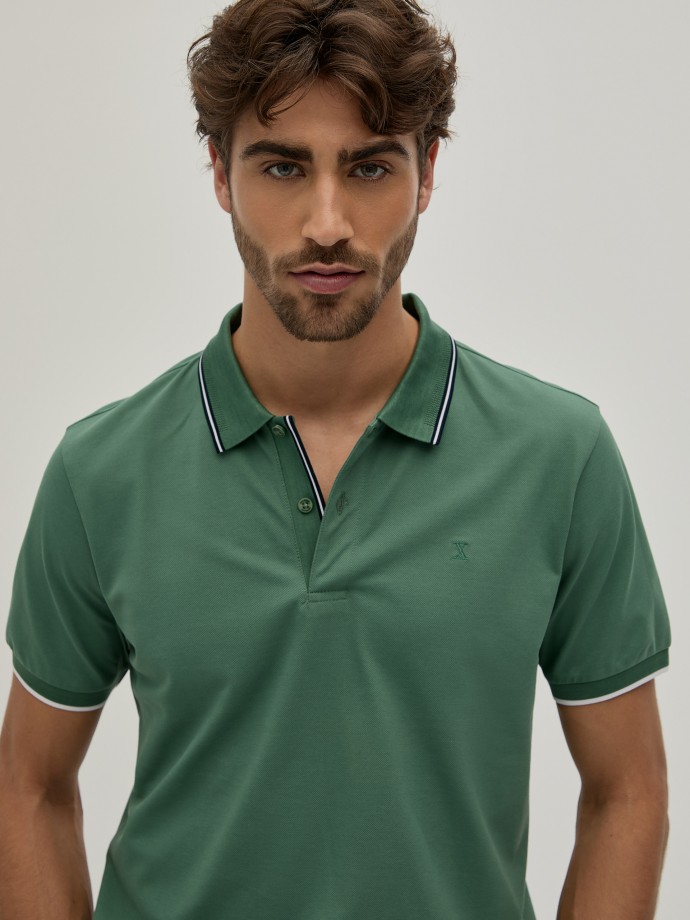 Slim fit pique polo shirt