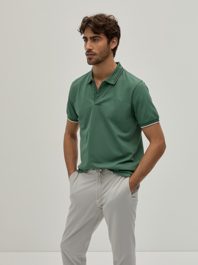 Slim fit pique polo shirt