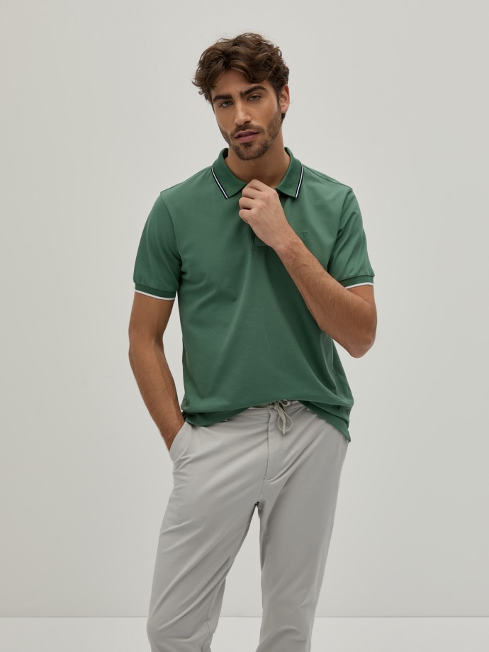 Slim fit pique polo shirt