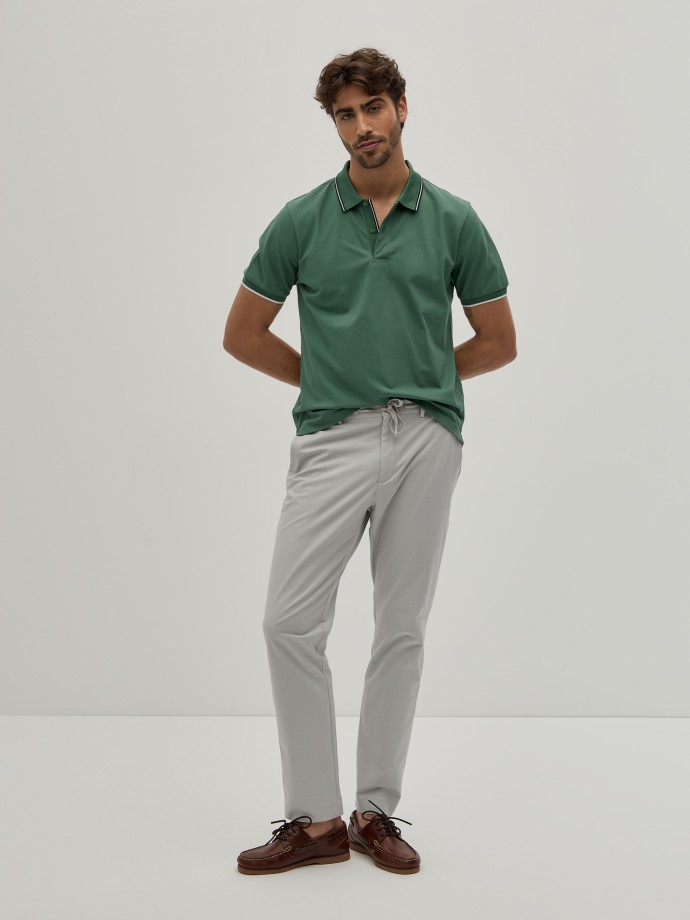 Slim fit pique polo shirt