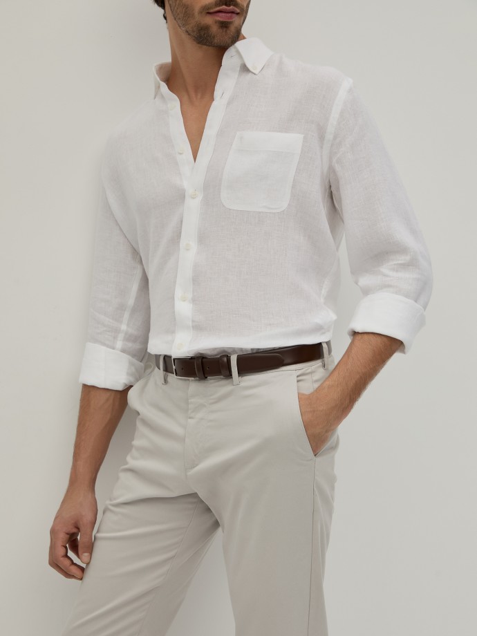 Calas chino regular fit em sarja