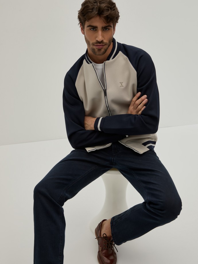 Two-tone bomber jacket