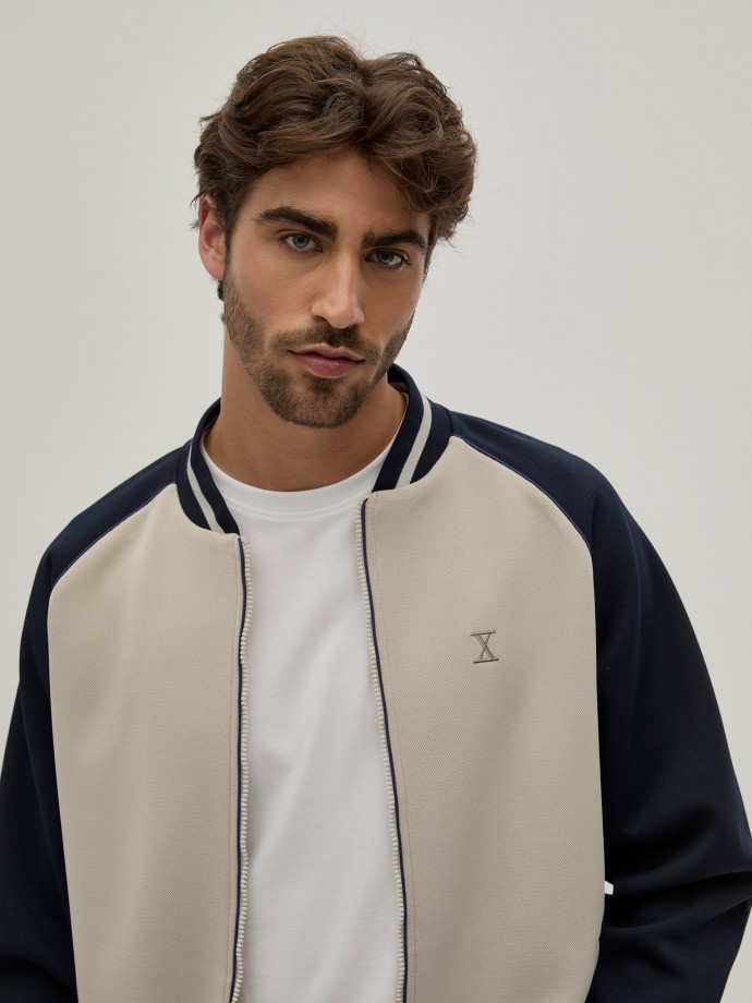 Two-tone bomber jacket