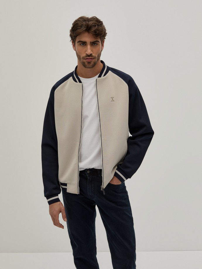 Two-tone bomber jacket