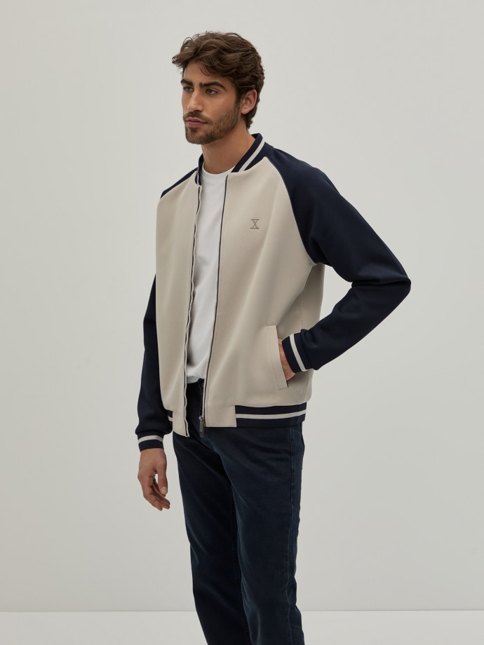 Two-tone bomber jacket