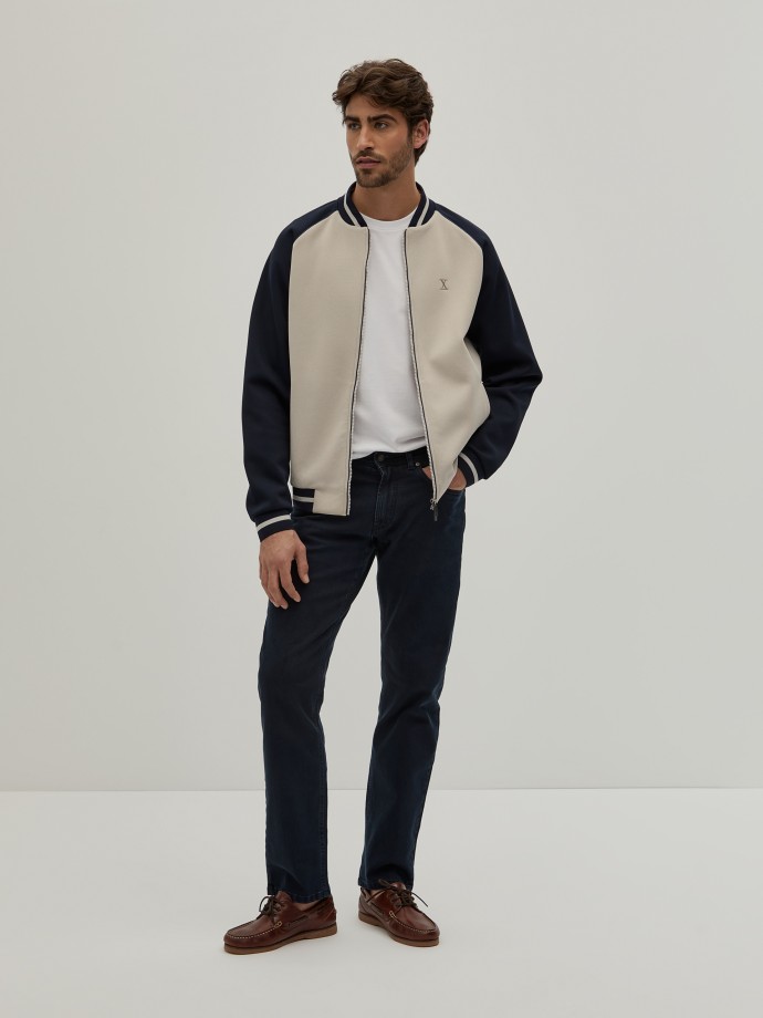 Two-tone bomber jacket
