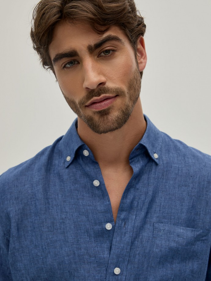 Camisa de linho regular fit