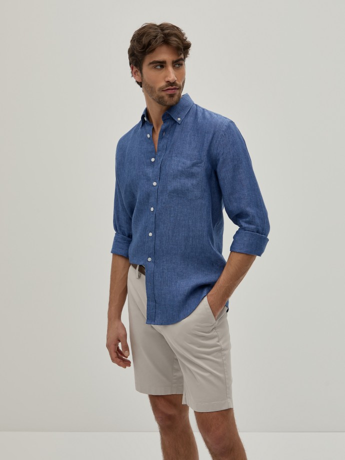 Camisa de linho regular fit
