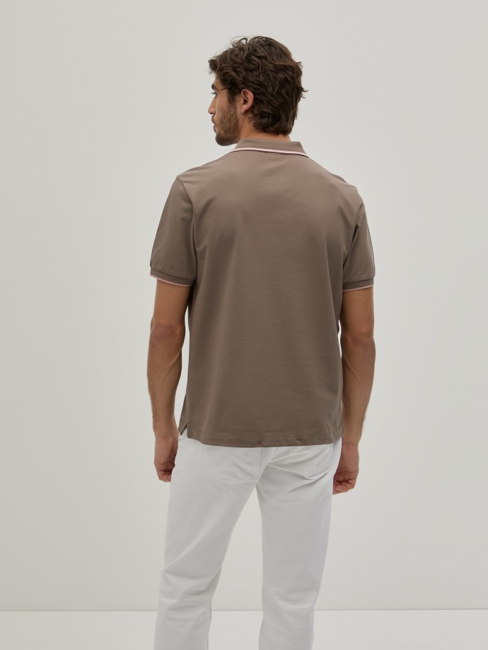 Slim fit pique polo shirt