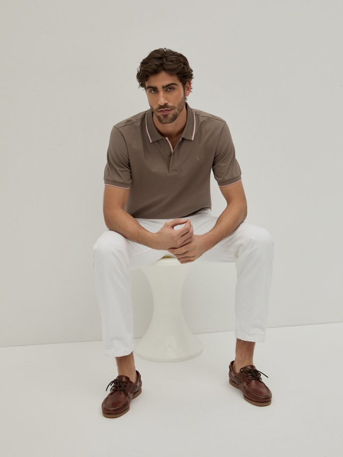 Slim fit pique polo shirt