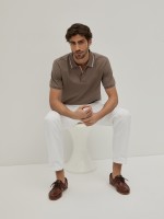 Slim fit pique polo shirt