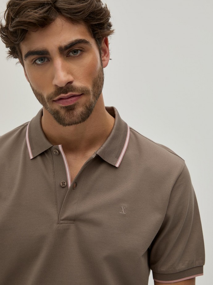 Slim fit pique polo shirt