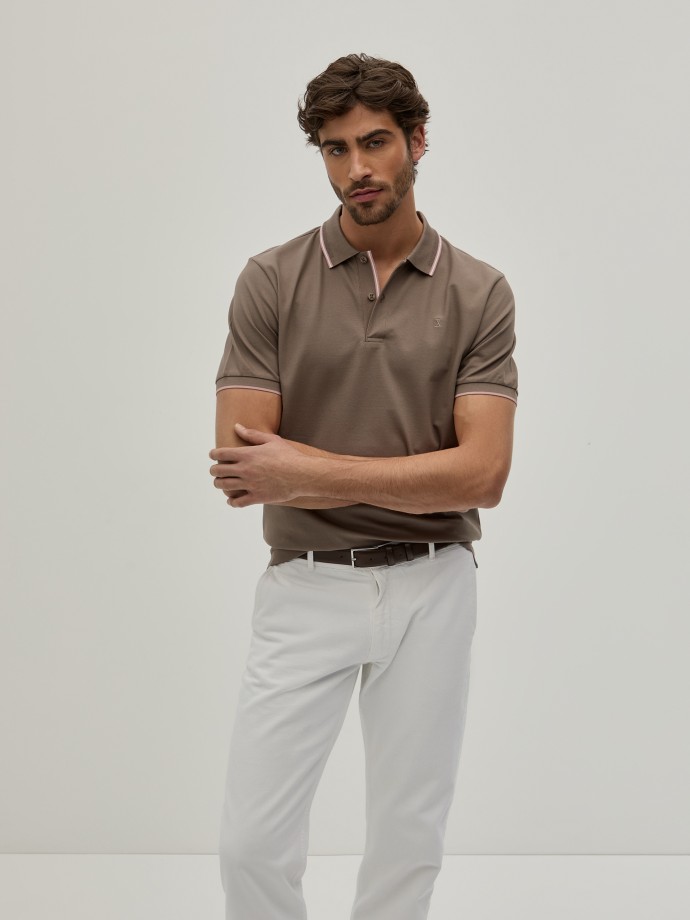 Slim fit pique polo shirt