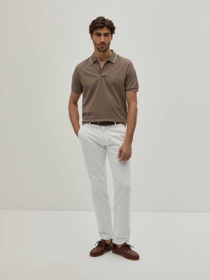 Slim fit pique polo shirt