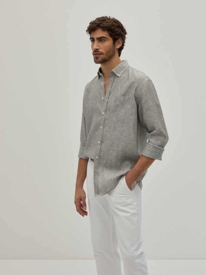 Camisa de linho regular fit
