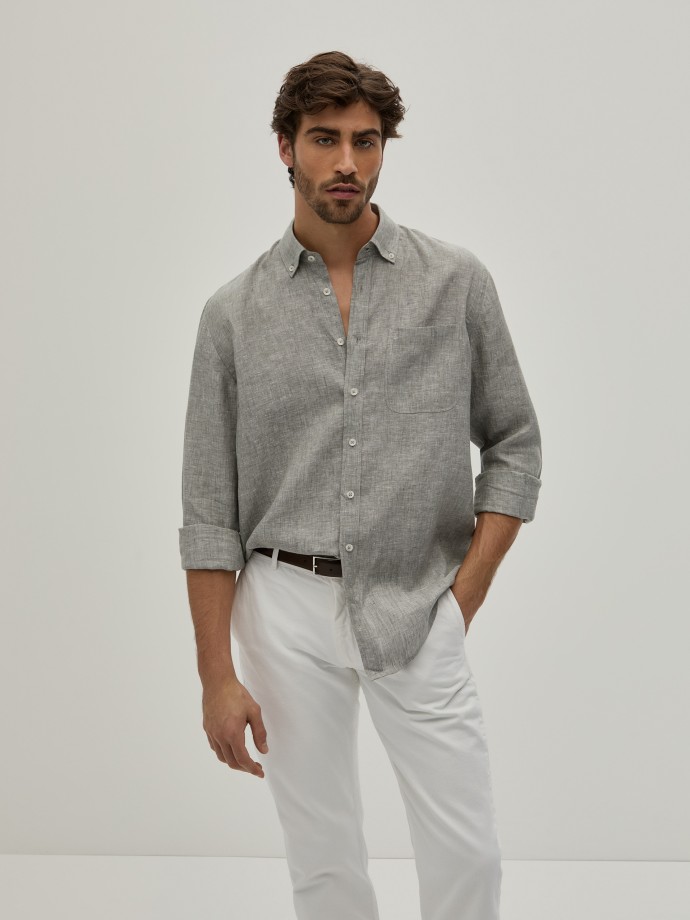 Camisa de linho regular fit
