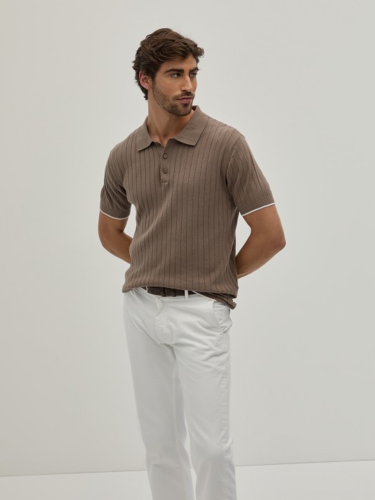 Polo malha canelada