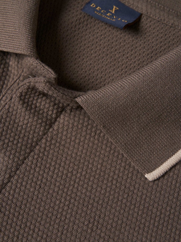 Textured knit polo shirt