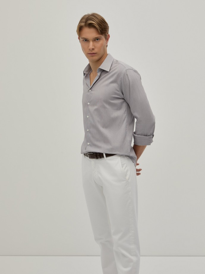 Camisa de riscas slim fit