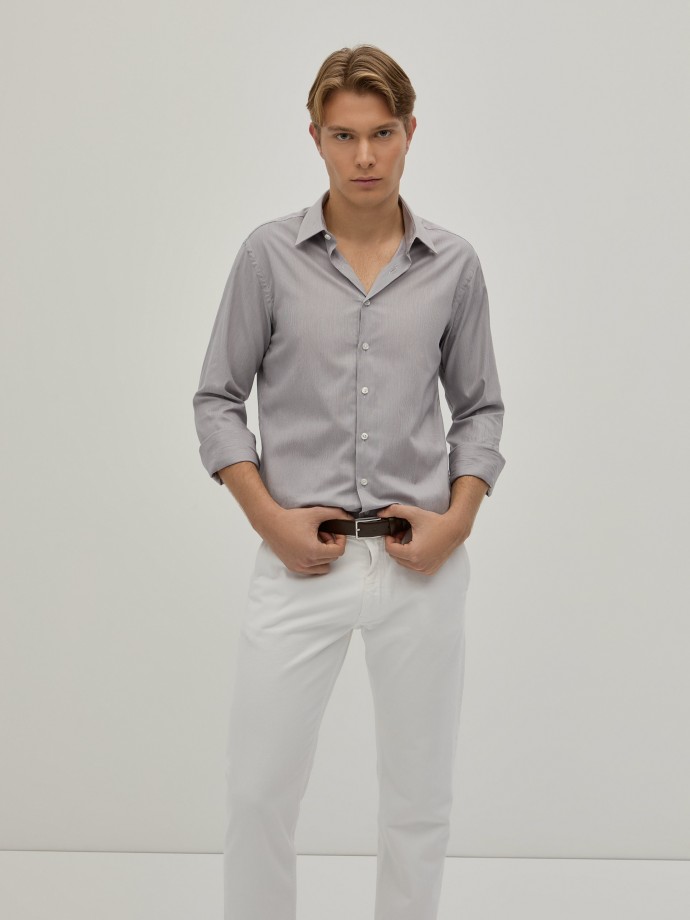 Camisa de riscas slim fit
