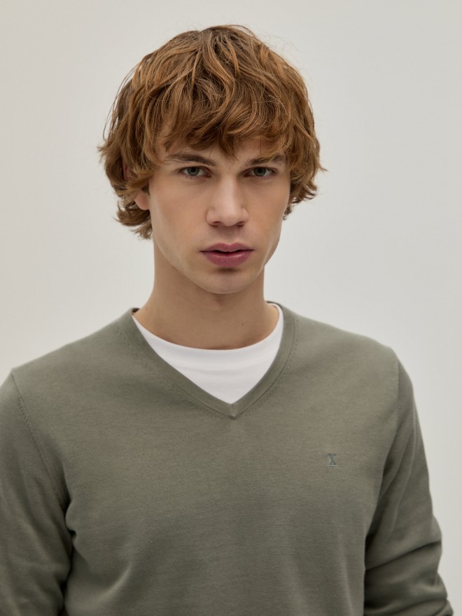 Jersey con cuello en V Jersey con cuello en V