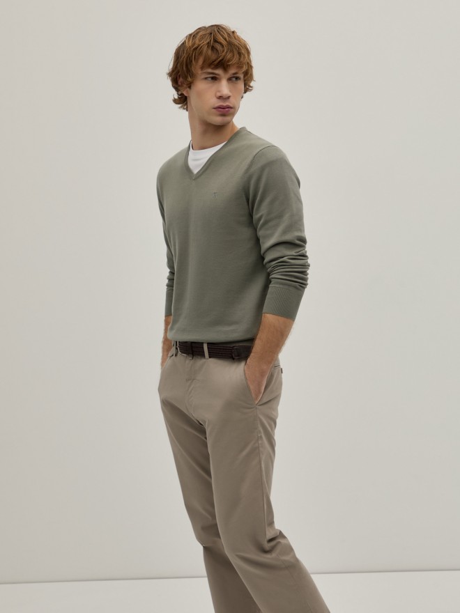 Jersey con cuello en V Jersey con cuello en V