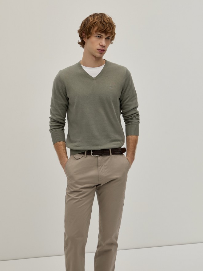 Jersey con cuello en V Jersey con cuello en V