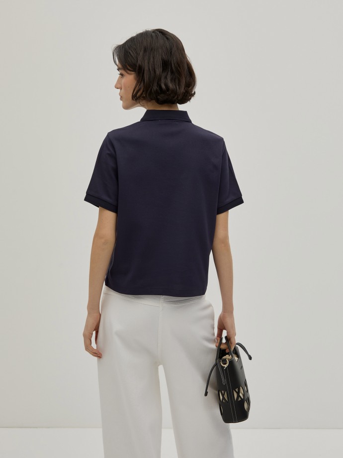 Polo piqu cropped