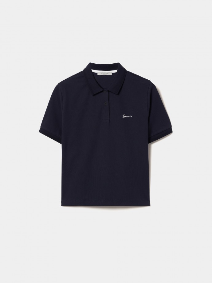 Polo piqu cropped