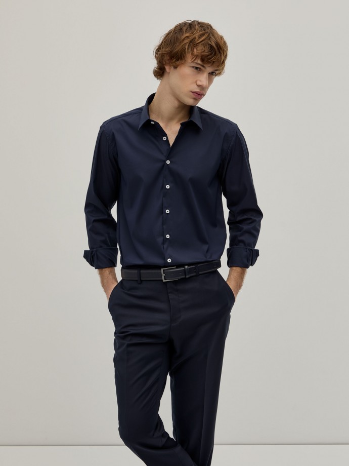 Slim fit plain shirt