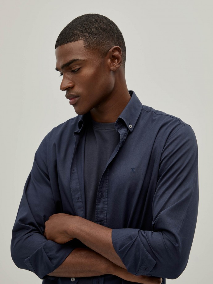 Camisa regular fit de algodo