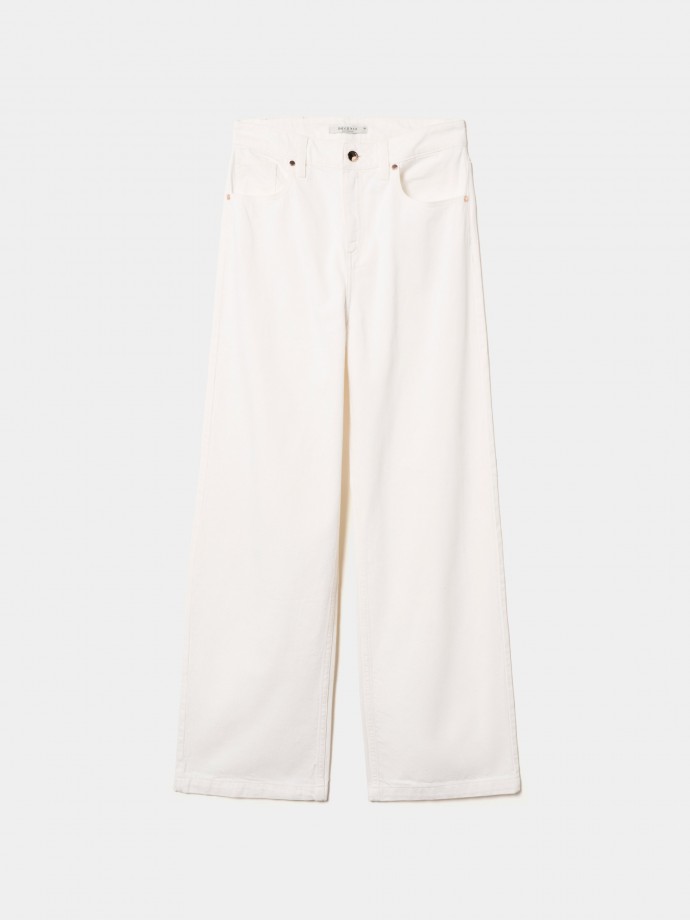 Wide leg denim pants