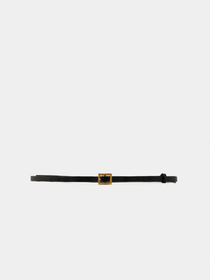 Thin leather belt