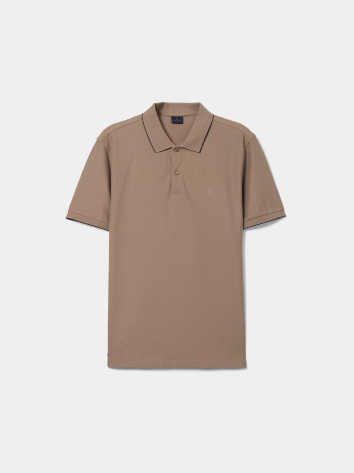 Regular fit piqu polo shirt