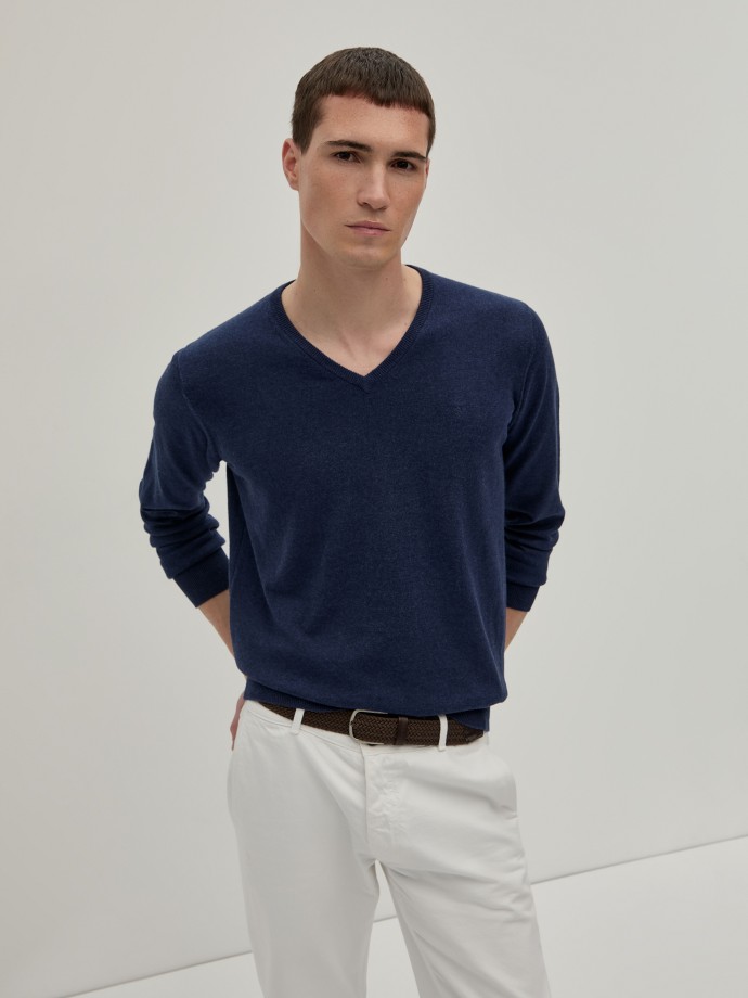 Pullover em algodo e caxemira