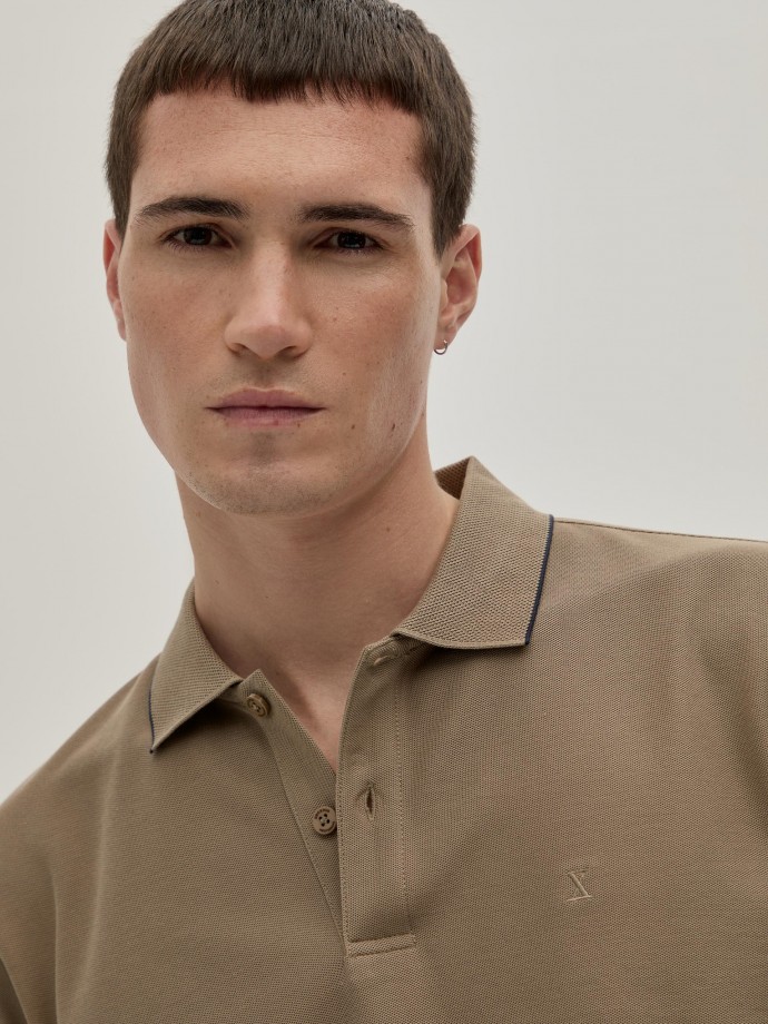 Regular fit piqu polo shirt