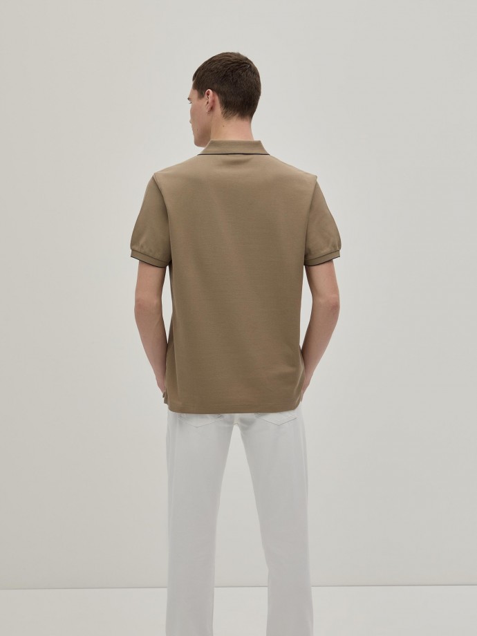 Regular fit piqu polo shirt