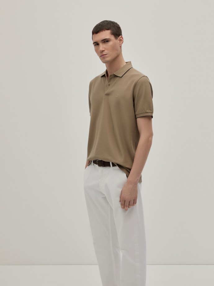 Regular fit piqu polo shirt