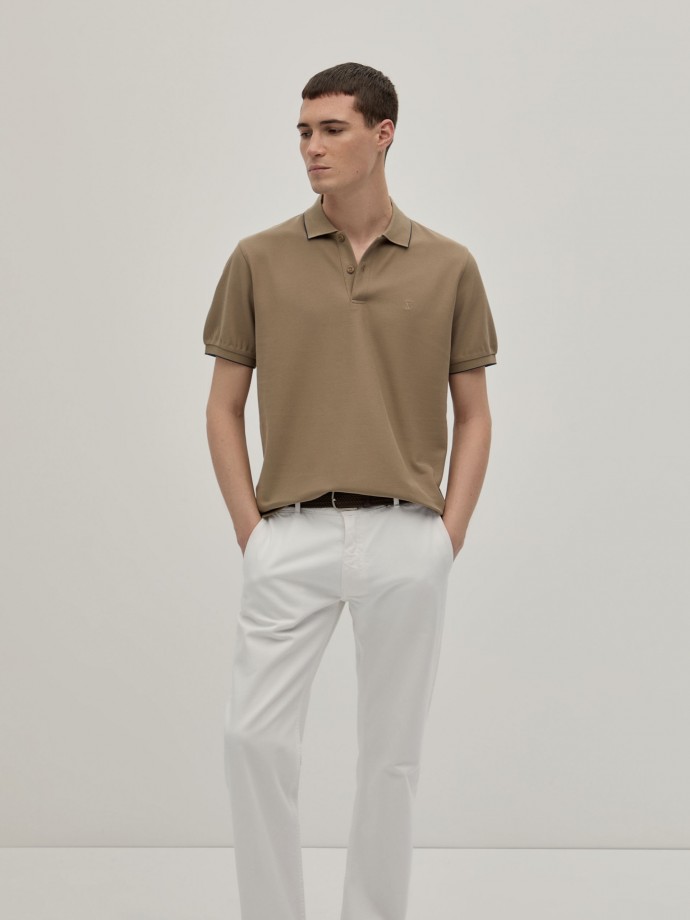 Regular fit piqu polo shirt