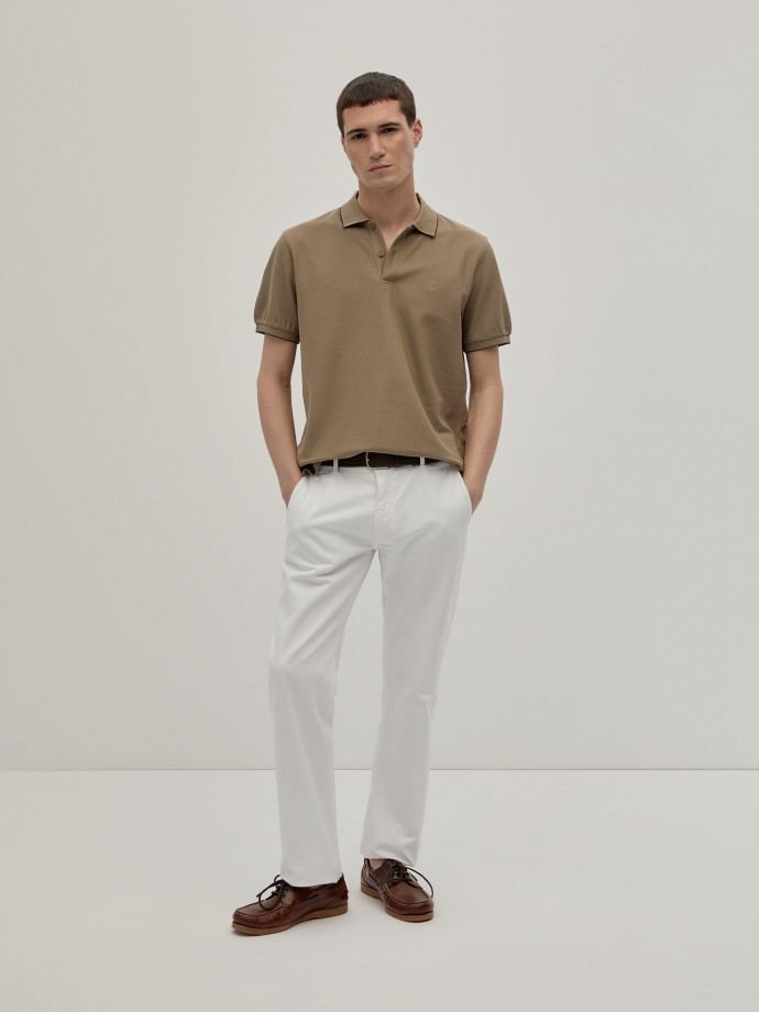 Regular fit piqu polo shirt