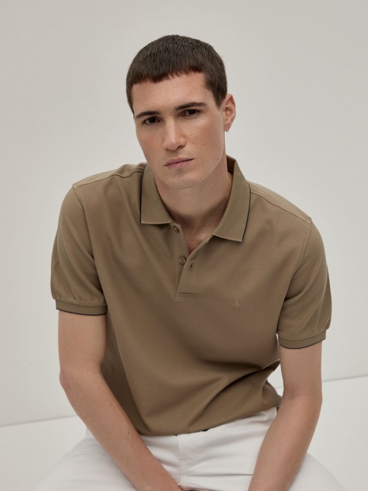 Regular fit piqu polo shirt