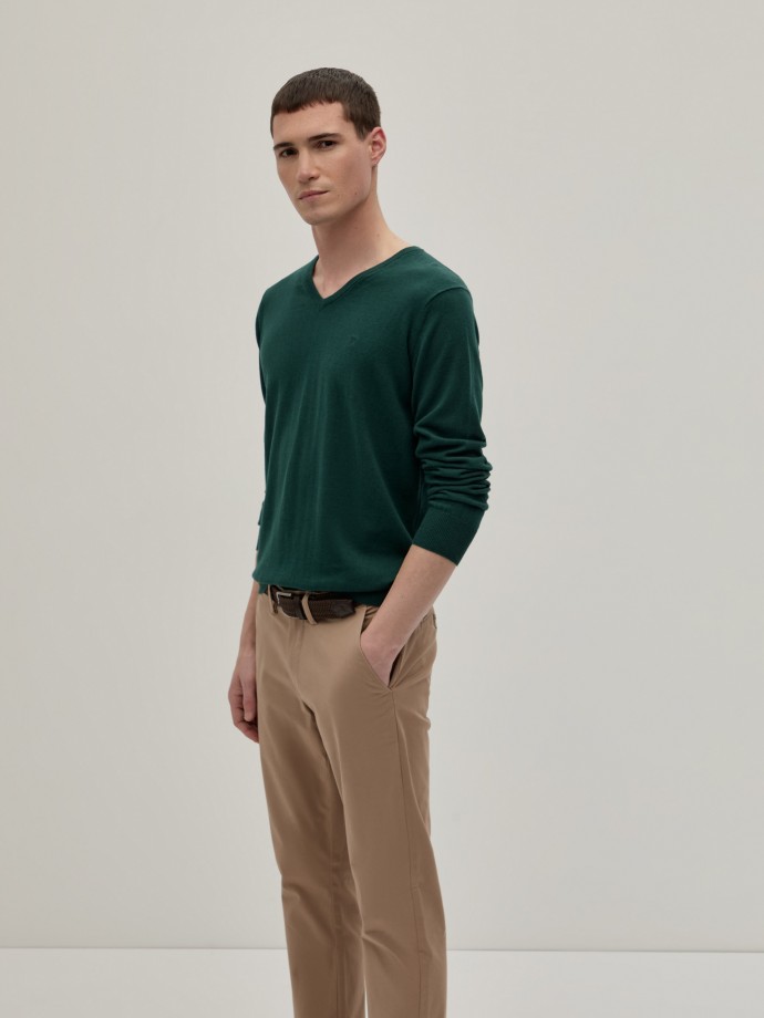 Pullover em algodo e caxemira