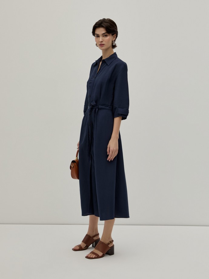 Vestido camiseiro midi