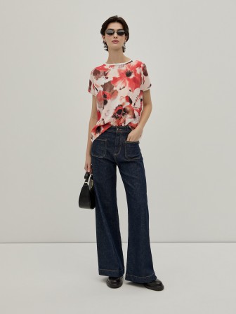 T-shirt padrão floral T-shirt padrão floral