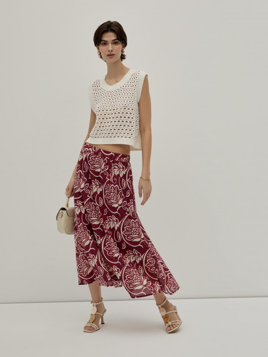 Saia midi estampada