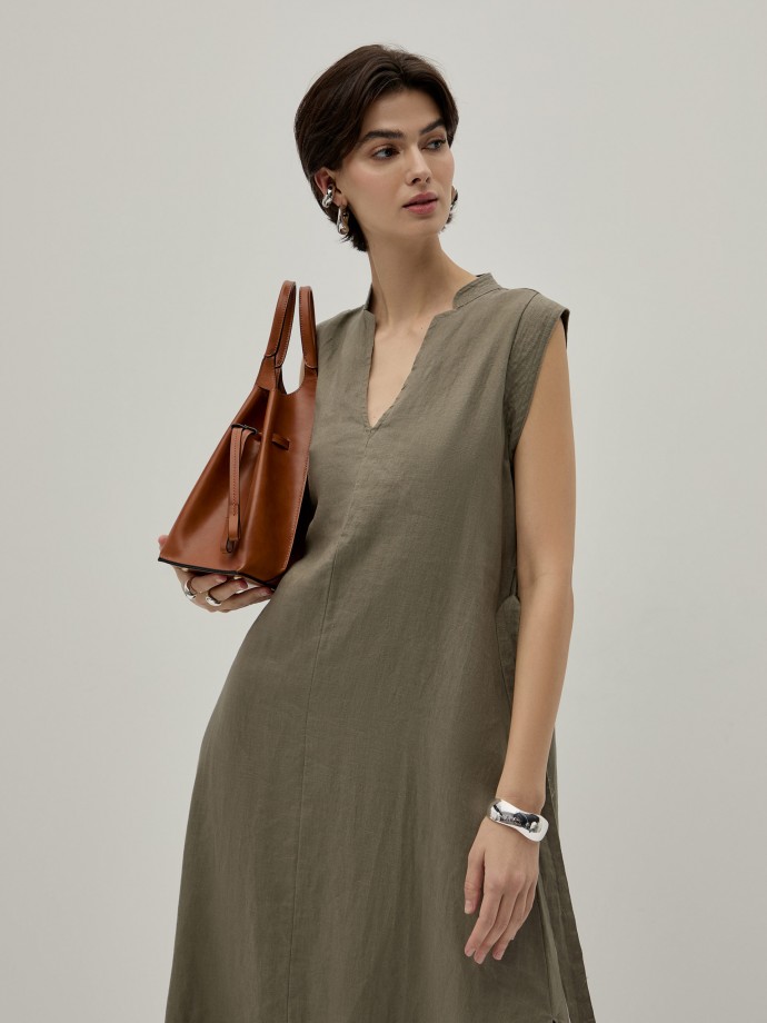 Vestido largo de lino