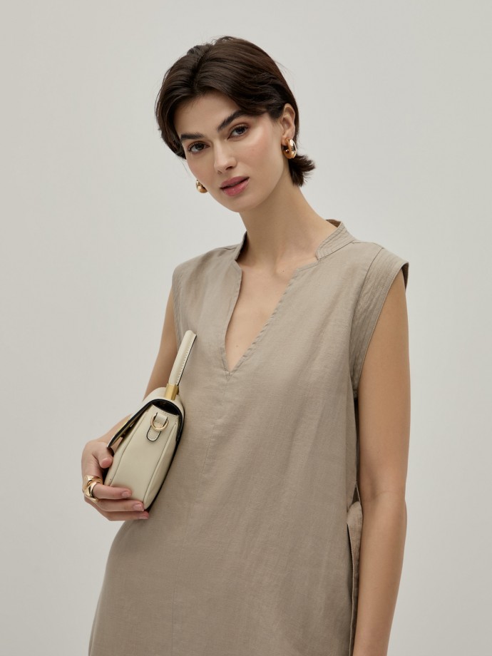 Vestido comprido em linho